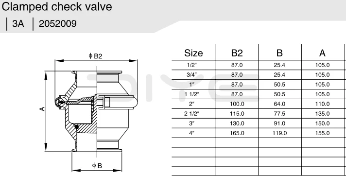 Sanitary Stainless Steel Clamp Check Valve
