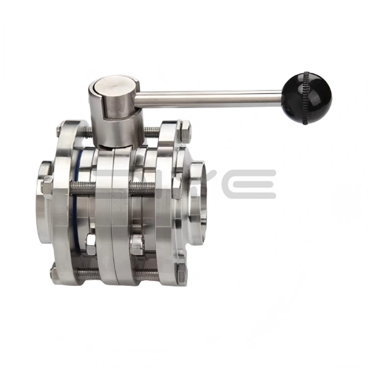 Санитарлық 3 бөлікті көбелек клапан